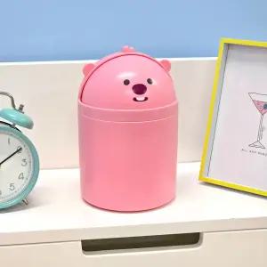 잔망루피 데스크 휴지통탁상용 미니 책상 쓰레기통 뚜껑