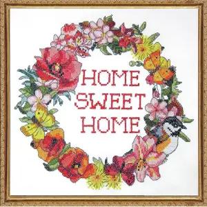 홈 스위트 화환 스탬프 크로스 스티치 키트