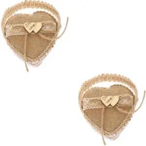 결혼식 비문 직조 플라워 걸 바구니 하트 모양 링 홀더 우아한 귀걸이 선물 상자 1개