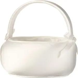 릴리안 로즈 오프 화이트 새틴 플라워 걸 바구니