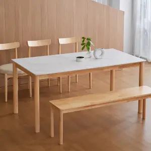 베스트리빙 루빈 라운드 1600 사각 포세린 통 세라믹 6인 식탁 테이블 원목프레임 (단품)