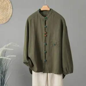 은창)가을 FE06CC05 숲 감성 매듭 블라우스 남방 셔츠 봄 가을 겨울 상의 긴팔 아우터 잠바 점퍼