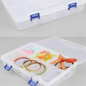 ( )DIY 투명 보관박스 2단 8칸 보관통 칸칸이보관함 헤어핀정리함 비즈통