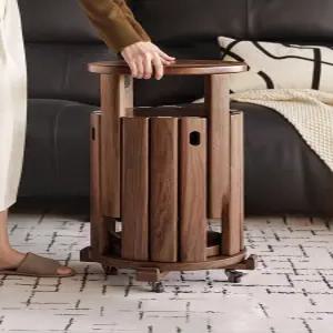 누마 모듈형 원목 식탁 스툴의자 적층형 북유럽풍 거실 협탁겸용 스툴세트 인테리어 실용적