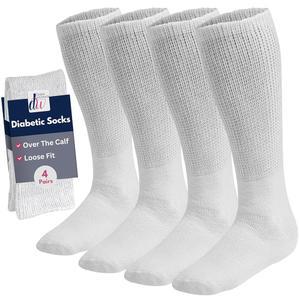 남녀용 데브라 와이츠너 양말 종아리 무릎 위 하이 코튼 루즈핏 4켤레