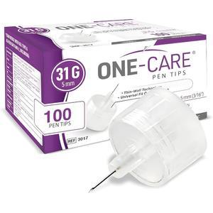 원케어 펜 팁 31G x 5mm 3 / 16 u2019 u2013 얇은 벽 채널 디자인 트위스트 온 연결 100 카운트 박스