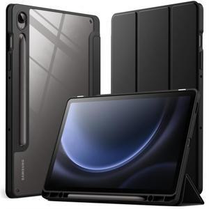 갤럭시 탭 S10 FE / S9 케이스 10.9인치 슬림 반투명 뒷면 삼중 스탠드 태블릿 펜 충전 자동 깨우기/수면