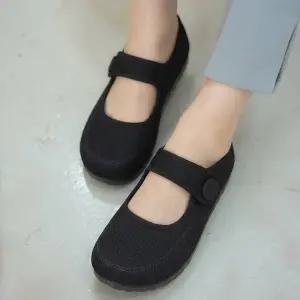볼넓은 메리제인단화 컴포트화 효도화 찍찍이 메쉬원단 플랫슈즈K