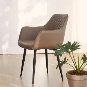칸토 가죽 스틸 인테리어 식탁의자 1개 2colors
