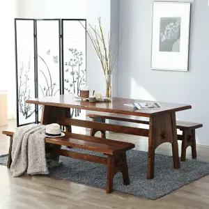 쉐라톤 엔틱 원목 6인 원목 식탁세트 (벤치2)