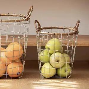 빈티지 바구니 철제바스켓 정리함 유럽감성 메쉬 소품 스텐