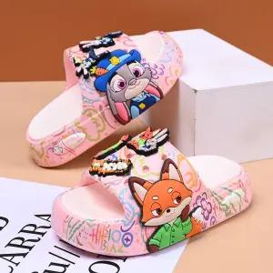 주토피아 캐릭터 슬리퍼 키즈용 학교용 미끄럼방지 쿠션 실내화 소프트