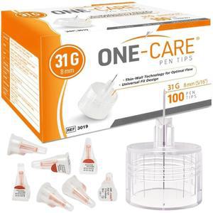 원케어 펜 팁 31G x 8mm 100박스 장치가 장착된 범용 핏 최적의 흐름을 위한 초박형 벽 기술
