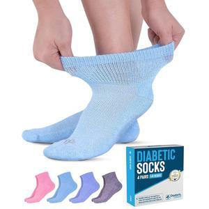 여성용 및 남성용 닥터 셀렉트 발목 양말 4켤레 남녀 공용