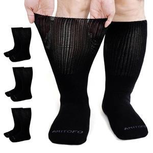 부은 발을 위한 아트파션 엑스트라 와이드 양말 남성용 비결합 병원 3켤레 9 15