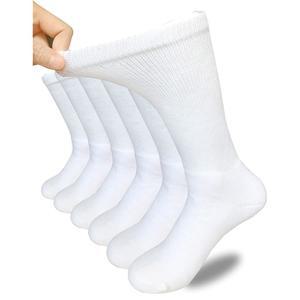 남성 양말 엑스트라 와이드 비 바인딩 크루 성 루즈 핏 두꺼운 발목 종아리 3쌍