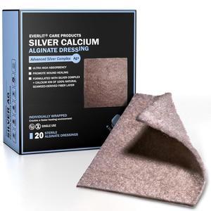 에버릿 AG 은 칼슘 알지네이트 드레싱 흡수성 논스틱 멸균 패드 관리를 위한 천연 겔화 섬유가 포함된 부드러운 거즈 4 x 20팩