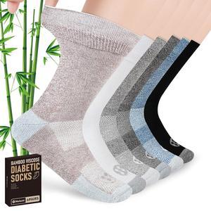 NOLUNT 남성용 양말 6켤레 크루 남성 성 신경병증 9 12