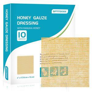 옵티케이닉 마누카 허니 거즈 드레싱 4 x4 10팩 관리 붕대 제품