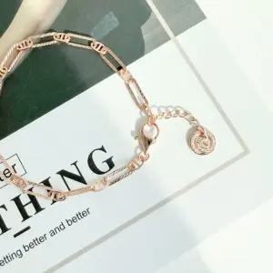 코인 클립 스퀘어 14k 18k 팔찌14k로즈골드18cm