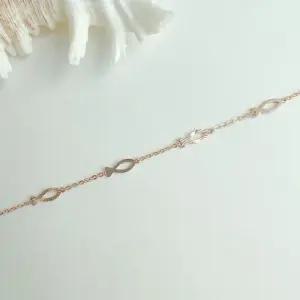 물고기 컷팅 민자 믹스 행운 팔찌14k화이트골드18cm