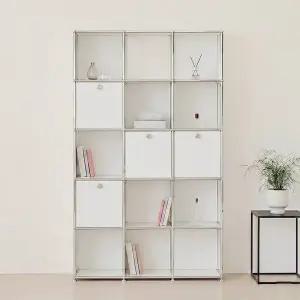 [포스트모던] 발렌 3X5 미드센츄리 모듈 책장 1200 5단 C3 (4도어)