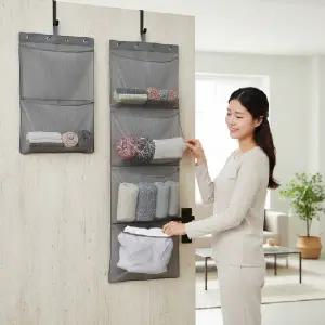 문걸이 메시 수납 파우치 다용도 정리함 2칸 4칸 수납백 보관함 가방 정리용품