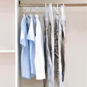 ( )스마트 이지백 커버 공간확보 롱패딩 파우치 옷 옷장정리 부피축소 옷걸이형 입체특대형 압축 진공압축