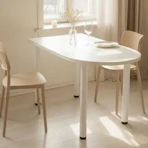 화이트 다이닝 식탁 반타원 테이블 1000*600
