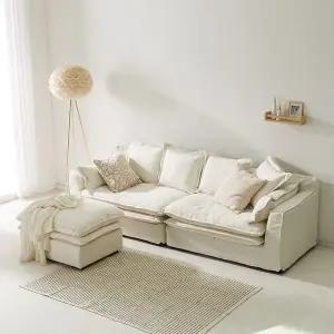 [보루네오하우스]보루네오 엘리브 노아 구스 패브릭 4인 소파+스툴 pn962