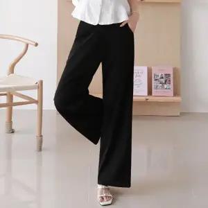 여성 국산 뒷밴딩 스판 무지 와이드 일자 슬랙스 바지 정장 팬츠 -WPN0551- 봄 여름