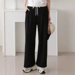 여성 국산 허리 배색 골지 9부 밴딩 일자 통바지 팬츠 -WPN0562- 여름