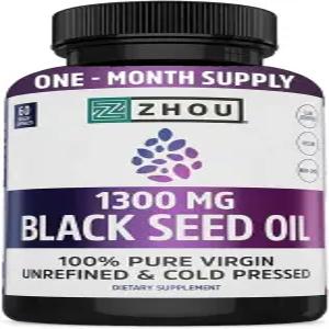 저우 블랙 씨드 오일 캡슐 - 커민 콜드 프레스 니겔라 사티바 순수 정제되지 않은 모발 및 피부를 위한