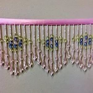 핑크 멀티 크리스탈 비즈 프린지 트림 4.5인치 폭 CBF-22/18-53 실내 장식/실내 디자인/홈 가구