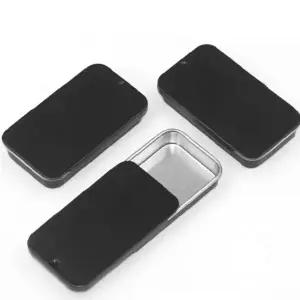 슬라이딩 사각 틴케이스 포토카드 수납 핀 면봉 보관 책상 소품 정리 보관함