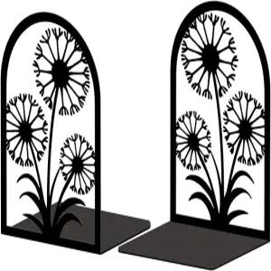 선반용 피코블루 메탈 북엔드 사무실 책상 선반 방 5.3 x4.3 x7.9 주철 심플 톨 1쌍(민들레)