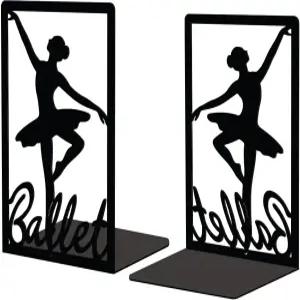 진열대용 피코블루 메탈 북엔드 사무실 책상 선반 방 5.3 x4.3 x7.9 주철 심플 톨 1쌍(발레리나)