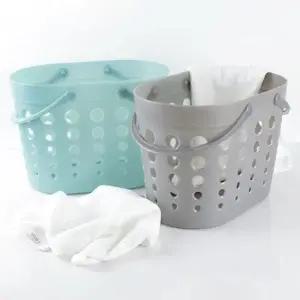 손잡이 수건 바구니 빨래 휴대용 빨래바스켓 빨래보관함 세탁물바구니 빨래수거함