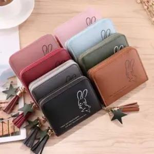 여성용 토끼 모양 미니 카드지갑 동전 수납 지퍼 반지갑 미니백 여성백팩 쇼퍼백