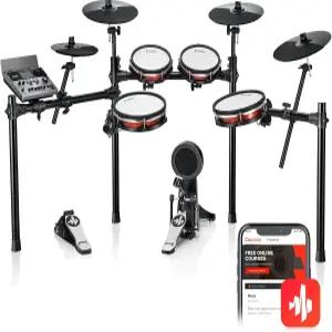 도너 DED-300X 전자 드럼 세트 풀사이즈 10인치 조용한 메시 패드가 있는 전기 키트 12인치 크래시 심벌즈