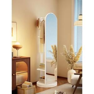 회전행거 옷걸이 전신거울 40CM 로그 회전형 이동식360도 옷장 호두색 화이트 스탠드