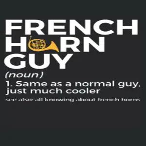 프렌치 혼 가이 노트북 연주자를 위한 선물 디어 마칭 밴드 저널 남학생 여자 남자를 대학 규칙 줄자