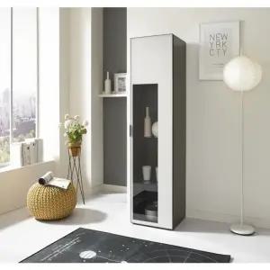 데코라인 샤인 틈새 유리장식장 수납장 진열장(아이보리) 방문설치