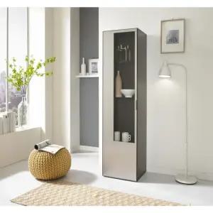 데코라인 샤인 틈새 유리장식장 수납장 진열장(아이보리) 방문설치