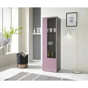 데코라인 샤인 틈새 유리장식장 수납장 진열장(핑크) 방문설치