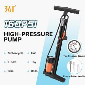 361도 바이크 펌프 MTB 로드 바이크 타이어 공기 주입기 수동 160psi 고압 에어 펌프 자전거 로드 사이클링