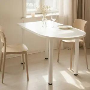 화이트 다이닝 식탁 반타원 테이블 1000*600