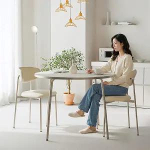 아트박스/마전동상회 화이트 원형테이블 4인용 식탁 테이블 카페