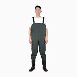 [옷자락]남자 사계절 전천후 튼튼한 방수 멜빵 일체형 야외 작업 장화