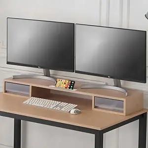 [미아트]웰우드 디피로 1100 서랍형 듀얼 모니터 받침대 완제품 MT-01